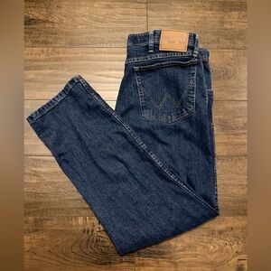 Wrangler Flex Fit Dark Wash Straight Leg Jeans - 38x30